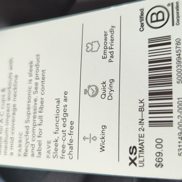 Athleta 2 In 1 Ultimate Support Top, Black XS - Picture 15 of 16